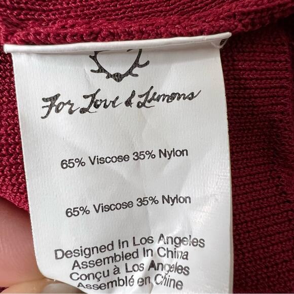 FOR LOVE AND LEMONS Knitz Rivington Bodycon Dress red medium - Picture 6 of 9